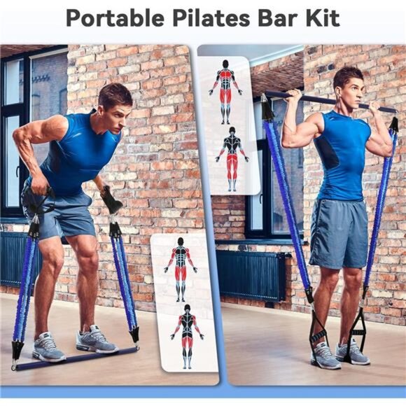 Portable Pilates Bar Kit with Resistance Bands for Men and Women，Upgraded - Picture 4 of 7